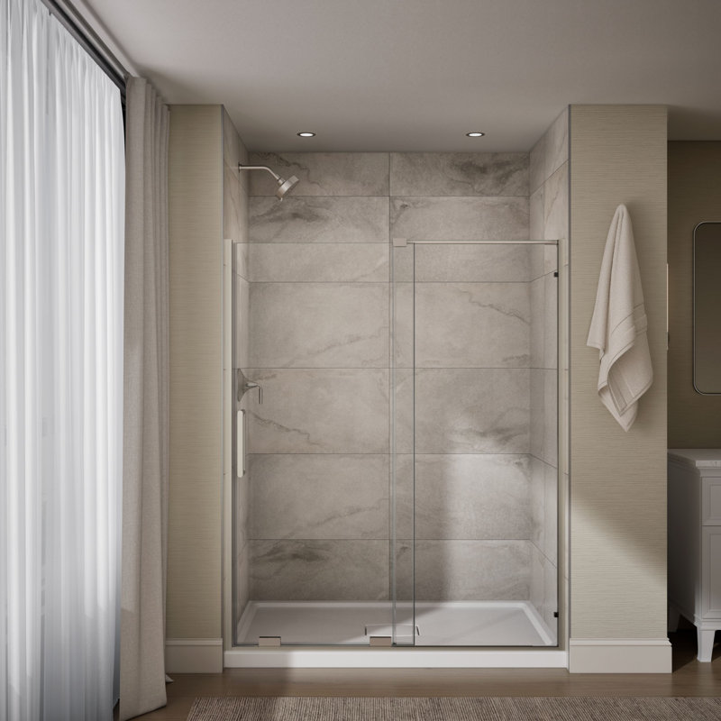 Echelon Sliding Shower Door, 71-3/4 In. H X 55-3/4 - 59-3/4 In. W, With 5/16 In. Thick Crystal Clear Glass