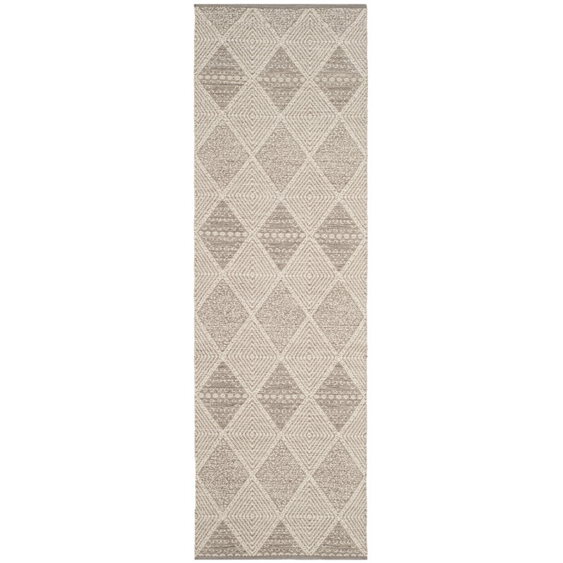 Bester Hand Woven Cotton Geometric Rug, Runner 2'3" x 9'
