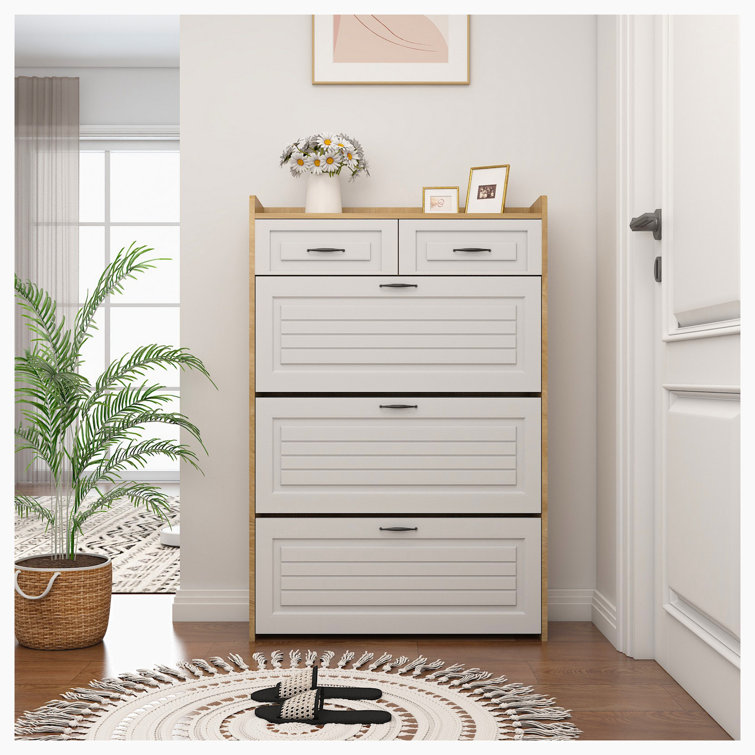 30 Pair Shoe Storage Cabinet Hokku Designs Finish: White