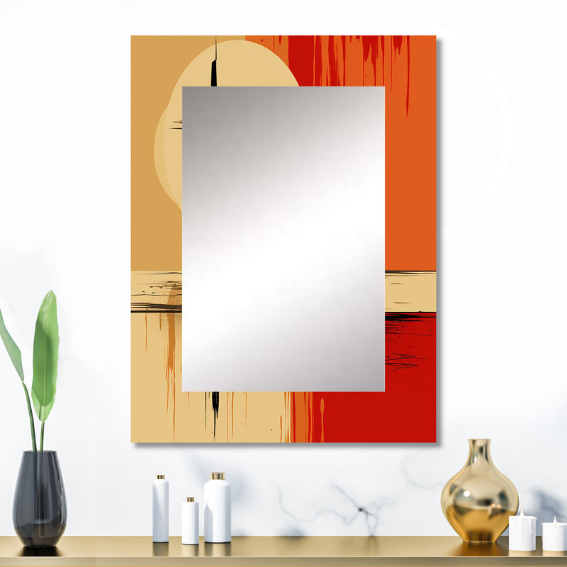Full Moon Celebration Of Solitude Landscape - Geometric Large Wall Mirror, Modern Unique Mirror, Printed Metal Art, 32" x 24"