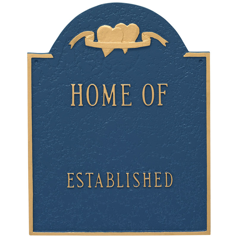 Plaque de signalisation, Bleu de mer / doré, Oui