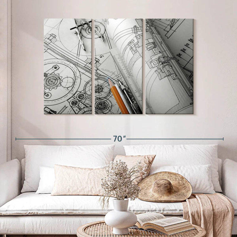 Senne Technical Drafts, 32" H x 50" W