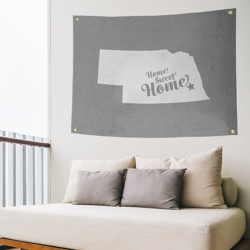 Polyester Tapestry, 59" H x 80" W, Gray