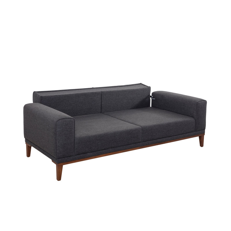 Canapé-lit tapissier de 87,8 po Sherwick, 100 % polyester anthracite