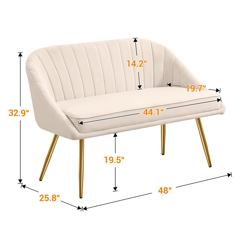 Causeuse rembourrée Tarrsus, Beige