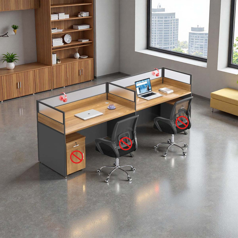 Bureau rectangulaire pour 2 personnes, H 43,3 po x l 94,88 po x P 23,62 po