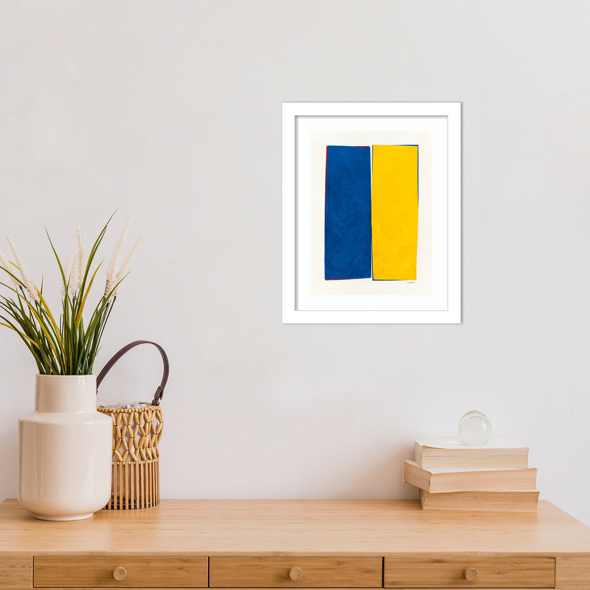 Monolithic I Wood Framed Wall Art Print, 13" H x 11" W, White Framed