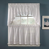 Kewaunee Cotton Blend Swag 58'' W Kitchen Curtain in White