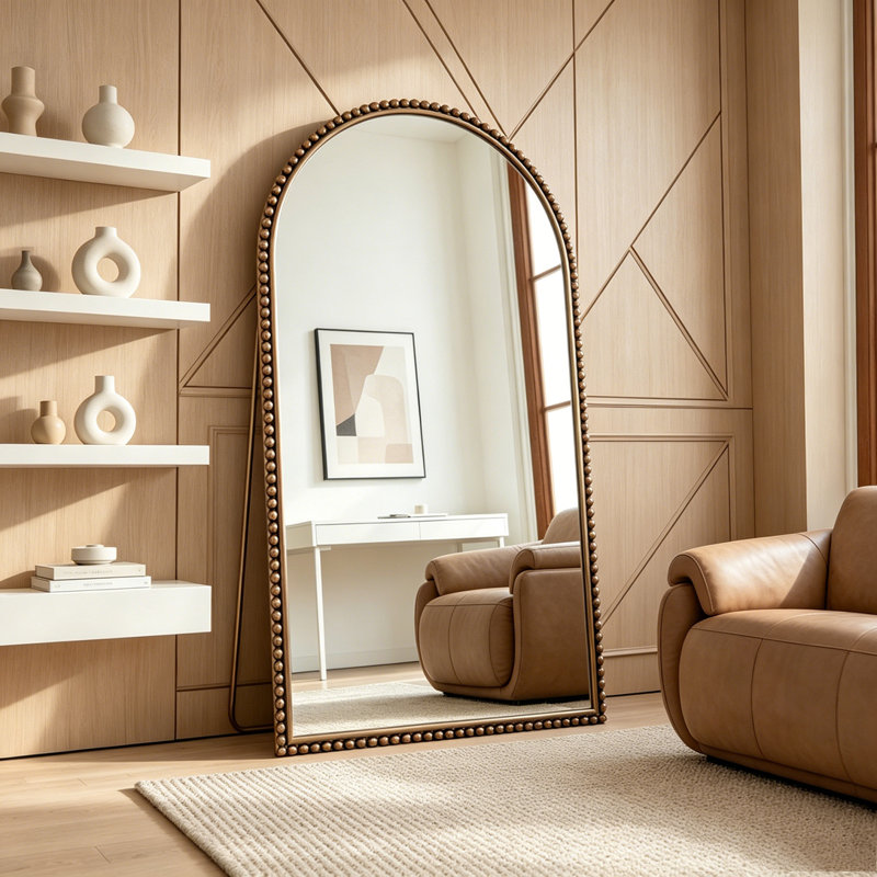 Iron Arch Retro Full Length Mirror with Supporting Feet