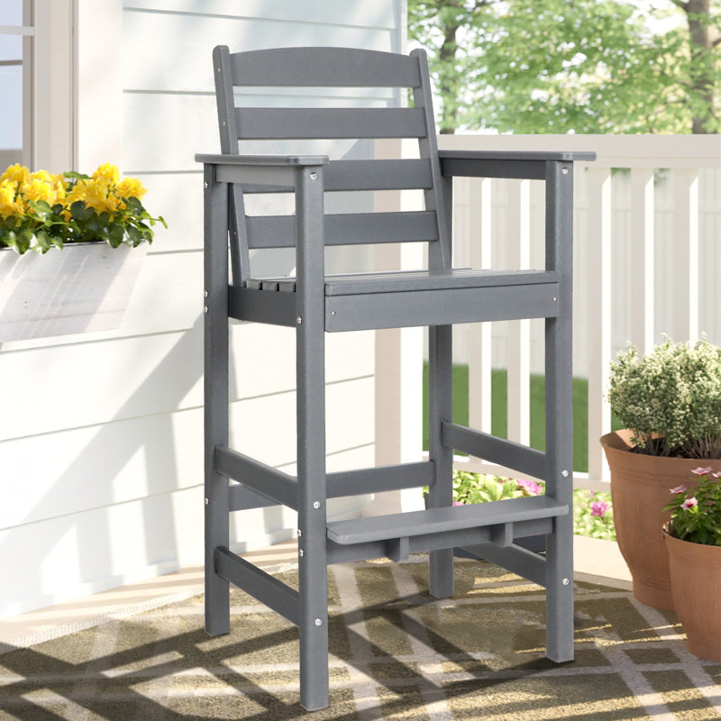 Chaise de bar d'extérieur Adirondack, Gris