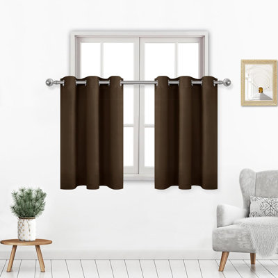 2 Thick Panels Room Darkening Blackout Curtains, Thermal Insulated Block Out Light Grommet Drapes