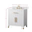 Meuble-lavabo sur pied simple 30 po avec plateau en pierre reconstituée Maddison-655396570