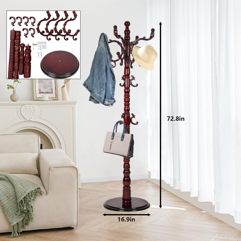 Coat Rack Freestanding, Black/Red