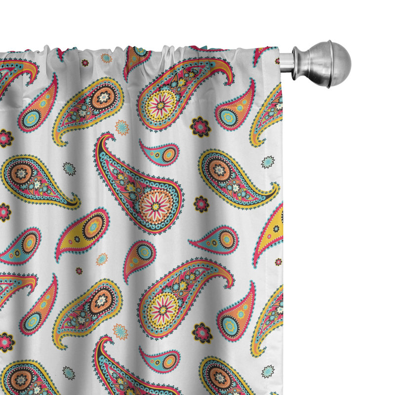 Paisley Semi-Sheer Rod Pocket Sliding Panel, 28" x 95"