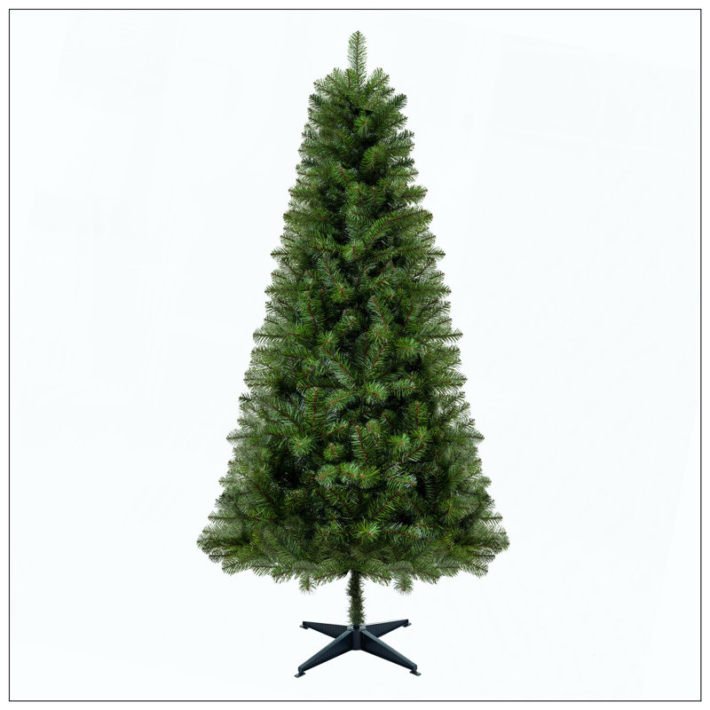Arbre de Noël artificiel non éclairé avec 490 pointes, branches pleines en PVC, arbre de vacances classique avec support en plastique à 4 pieds pour la décoration intérieure