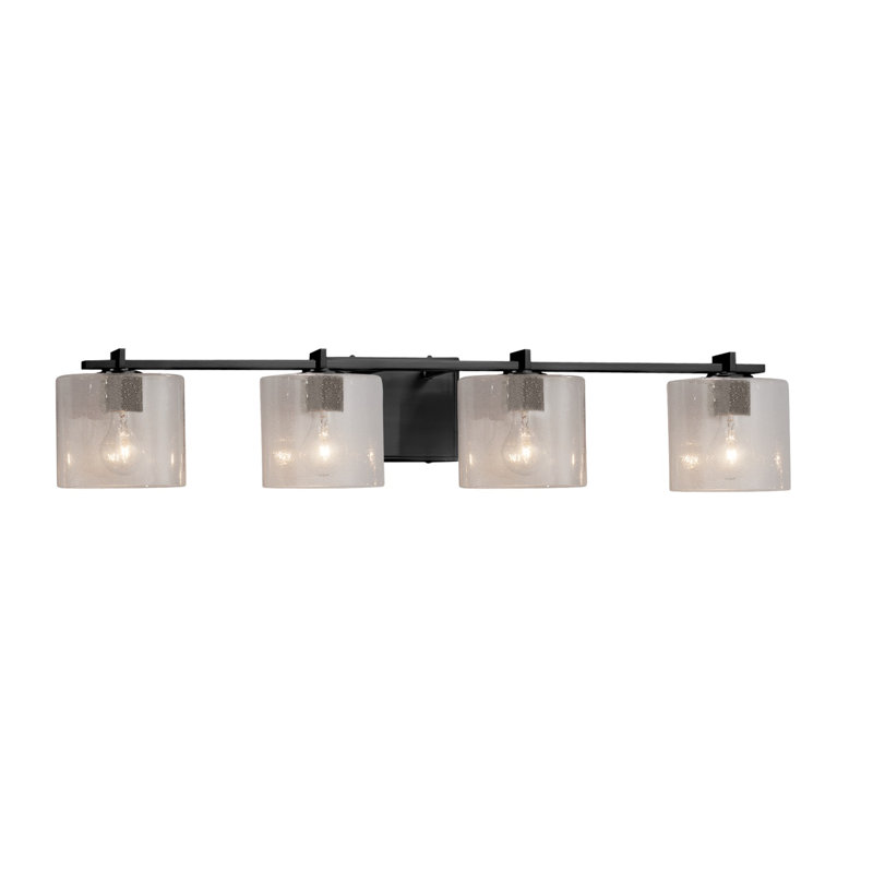Casson 4 - Light Dimmable Vanity Light, Matte Black, Seeded, No