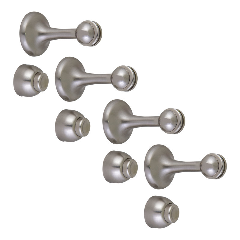 Butée de plinthe magnétique en acier Michigan, Nickel satiné