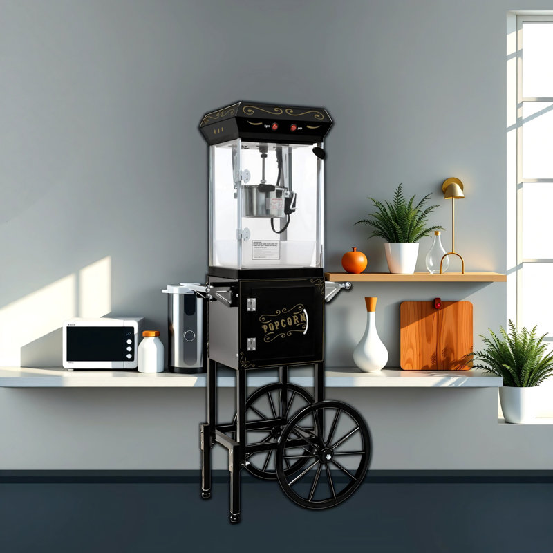 6 oz. La machine à maïs soufflé comprend un tiroir, Noir