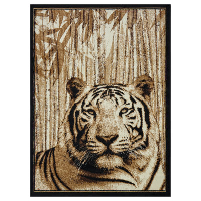 Tapis blanc Eberhard Tiger 5 pi 3 po x 7 pi 3 po