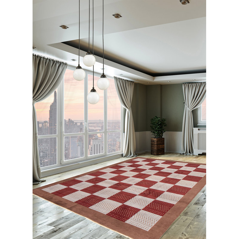 Tapis rouge foncé Finest Peshawar Ziegler 8 pi 0 po x 10 pi 1 po