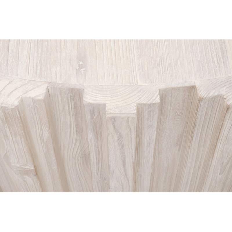 Elegance Reclaimed Pine Round Coffee Table in White Wash