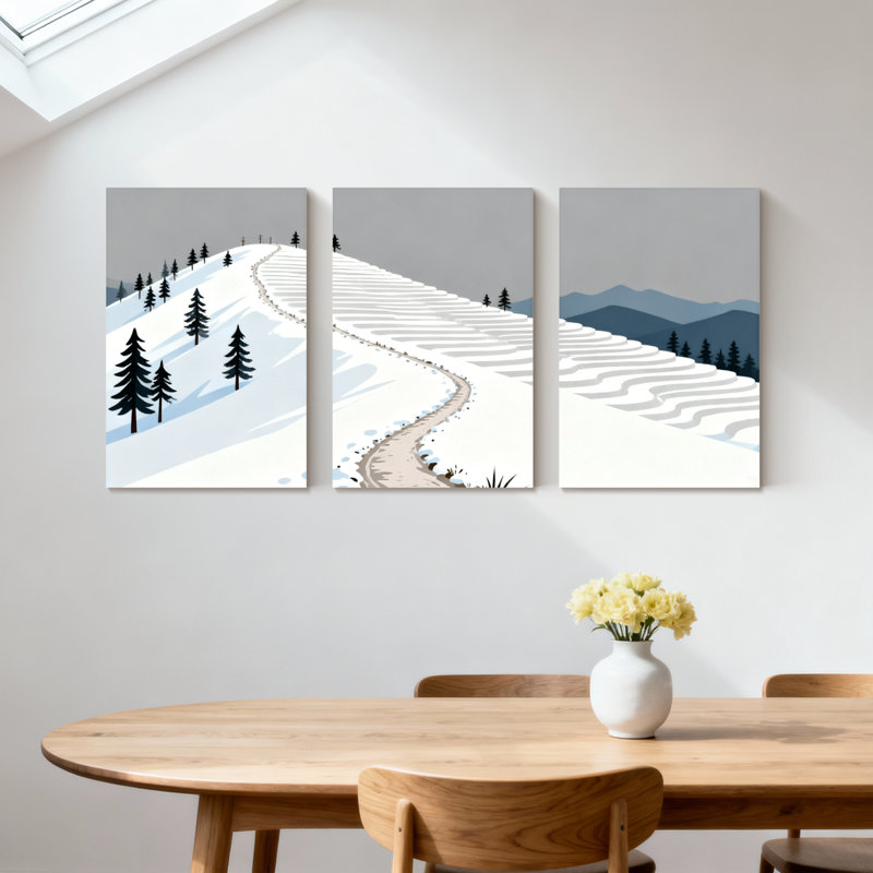 Ensemble de 3 reproductions d'art sur toile, H 18 po x l 36 po