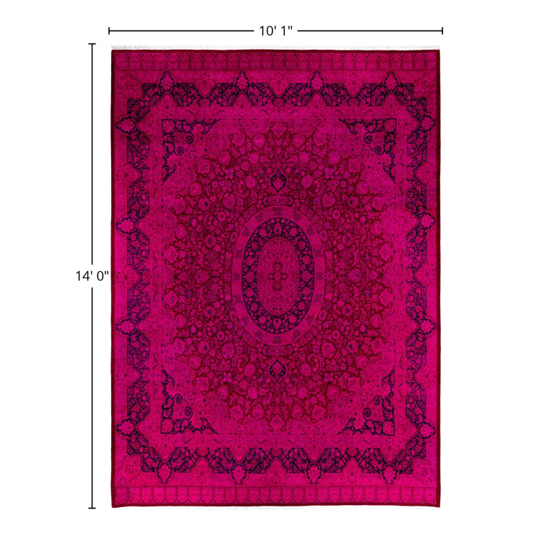 Overdyed One-of-a-Kind 10' 1" X 14' 0" Hand Knotted Area Rug