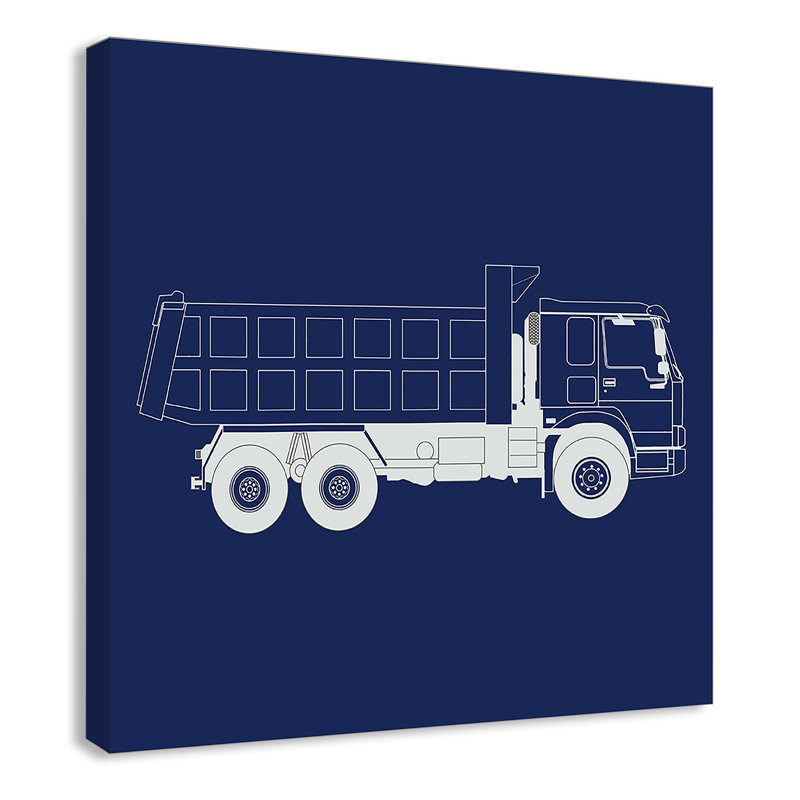 Camions, camions, art sur toile 3 ', H 12 po x l 12 po x P 1,5 po