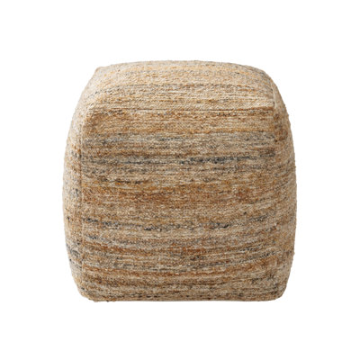 Yinka 18"H Two-Tone Cotton Pouf Ottoman