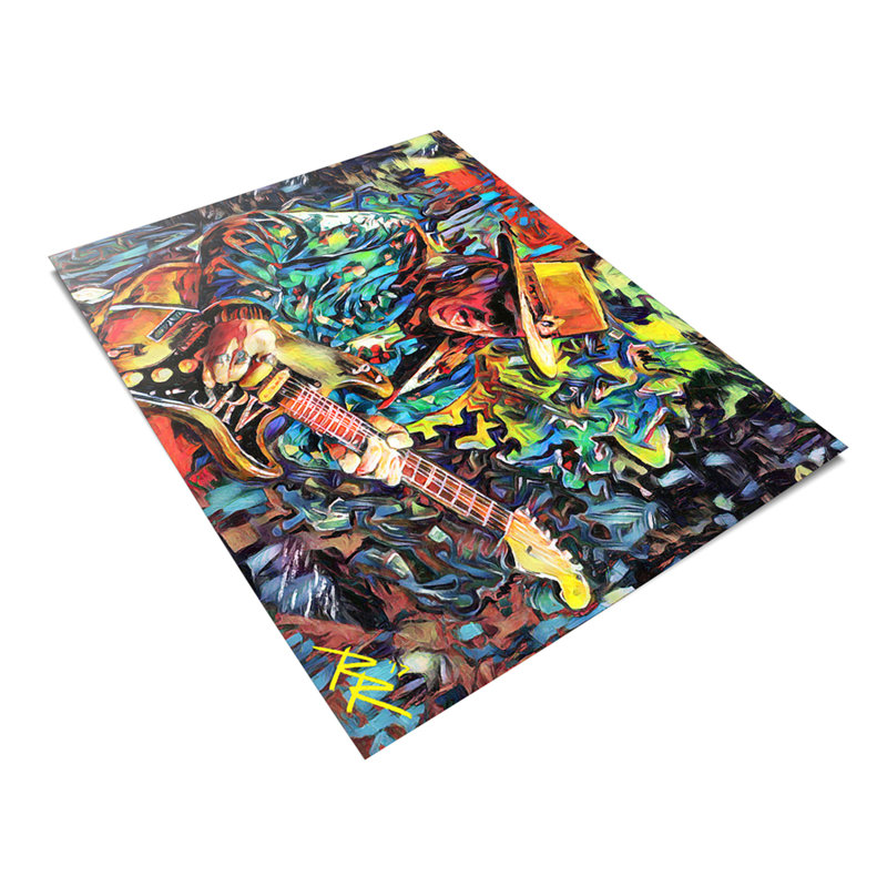 Stevie Ray vaughan - Guitare de blues - «She's My Pride and Joy» - peinture sans cadre, H 11 po x l 14 po x P 0,1 po