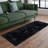 Cozy Faux Rabbit Fur Area Rug Machine Washable Rug in Black-100706024
