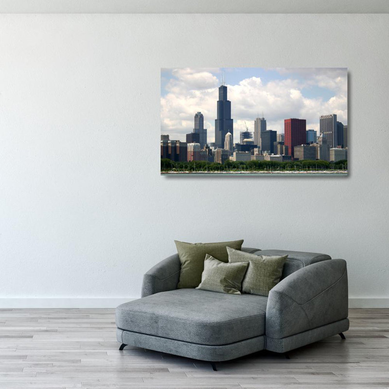 Panorama urbain de Chicago, H 23 po x l 40 po
