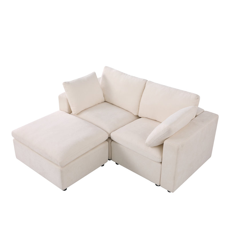 Confortable, modulaire, canapé, tissu, chic, petit espace, solution pour le salon