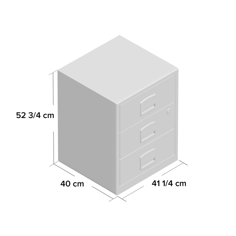 41.3cm Wide 3 -Drawer File Cabinet, White