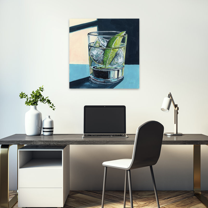Strong Gin and Tonic I, art contemporain, H 18 po x l 18 po