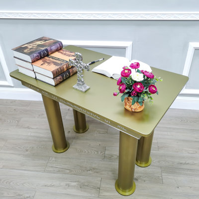 39.3 x 23.6 x 30" Gold Color Wood MDF Church Holy Communion Table Sancturary