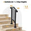 Ensemble de rampe d'escalier Winado 1-Step en métal noir avec poteaux-136958328