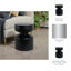 Métal, tabouret en forme de pion H 18 po, noir, rond