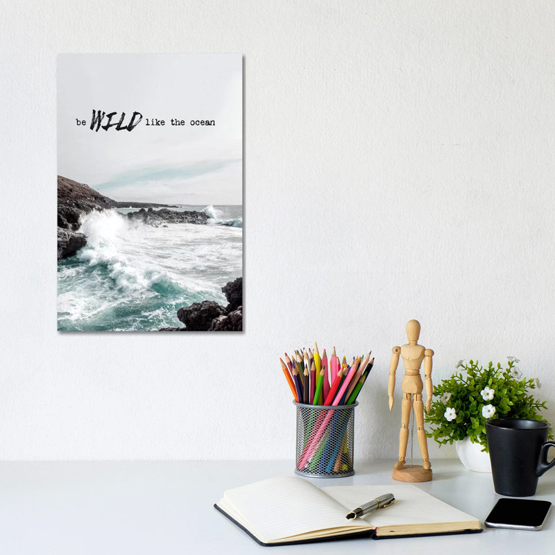 Wild Like The Ocean 1 Piece Wrapped Canvas Wall Art, 20.32 cm H x 30.48 cm W