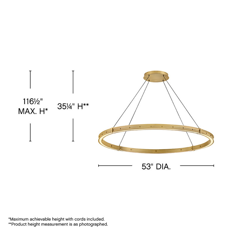 Althea 1 - Light LED Chandelier, Lacquered Brass