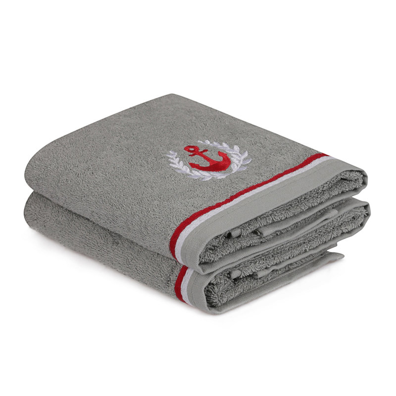 Ensemble de 2 essuie-mains 2 pièces 100% coton, gris