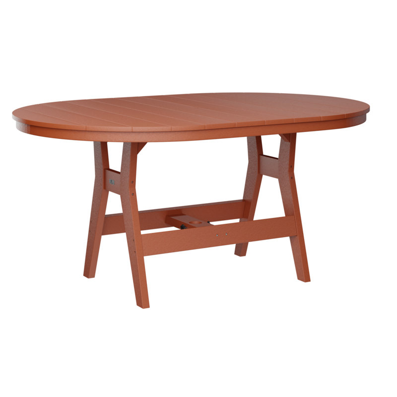 Table de bar oblongue 64 po Tierney, Orange mangue