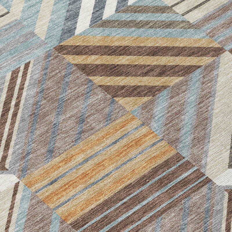 Machine Washable Indoor/Outdoor Lanphear ACN2399 Patchwork Rug, Rectangle 2'6" x 3'10"