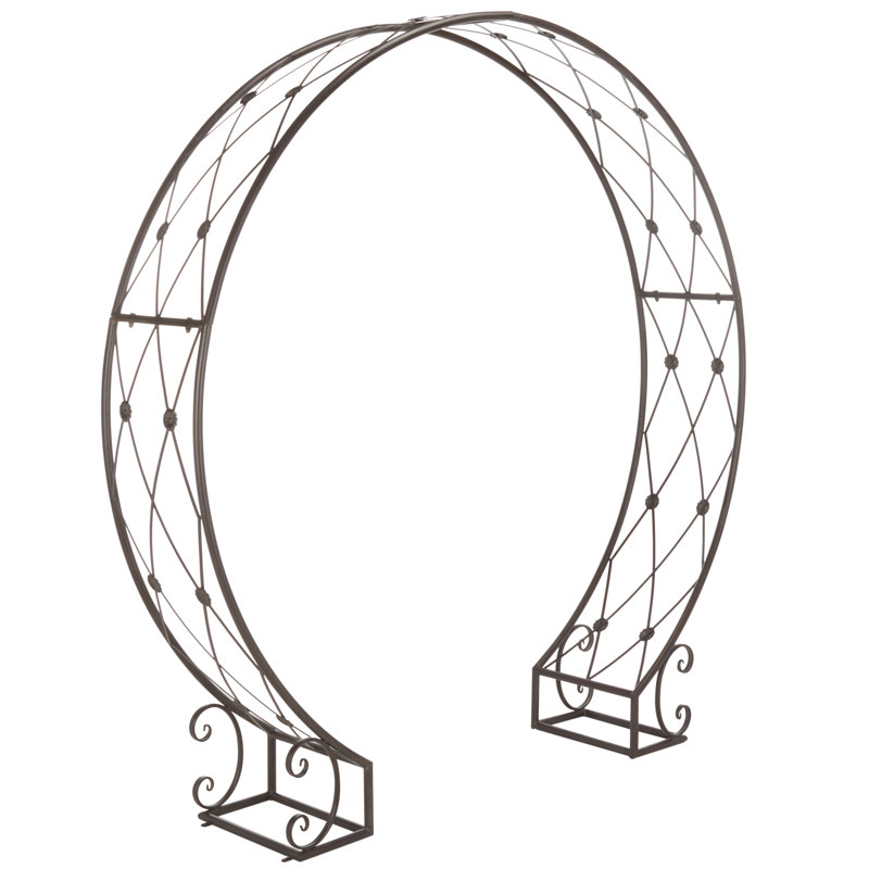 17'' W x 80'' D Iron Arbor, Rustic Brown