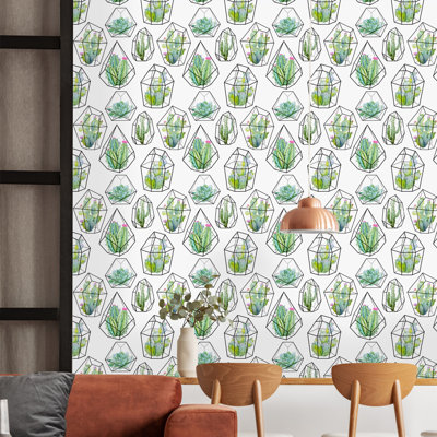 Rouleau de papier peint peler et coller Cactus and Succulents