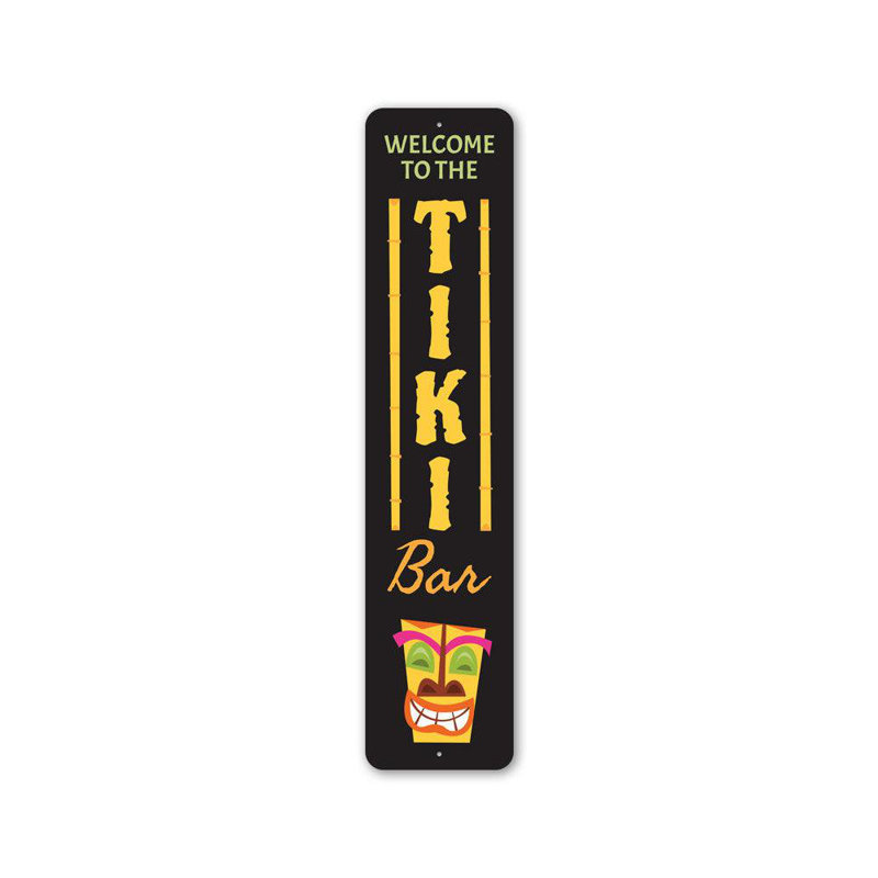 Enseigne verticale Tiki, H 18 po x l 4 po x P 0,04 po