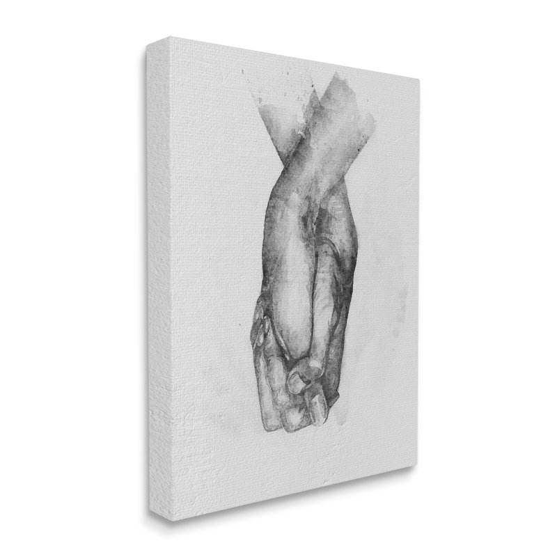 Illustration simple et simple d'une main noire et blanche rétro, Plaque murale, L 16 po x H 16 po