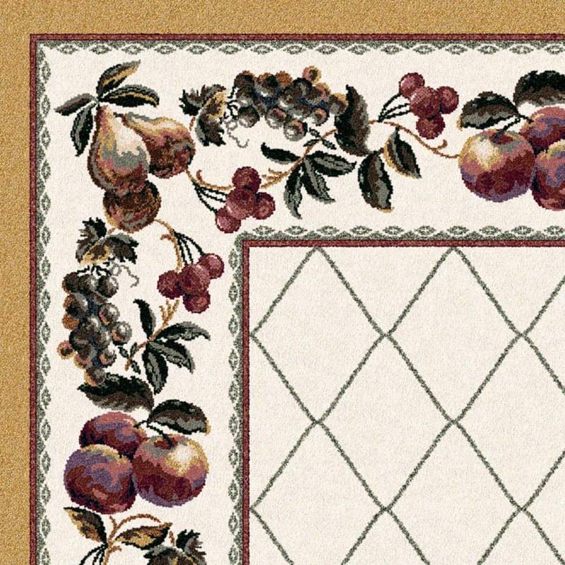 Alminus Fruit Medley Lattice Area Rug , Square 7'7"