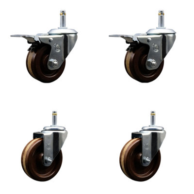 High Temp Swivel Stem Caster Set