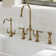 Whitehaus Collection Bridge Faucet with Gooseneck Swivel Spout and Solid Brass Side Spray